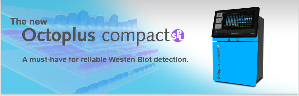 Bild Header Octoplus compact SPL: Der Imager für Western Blots mit leistungsstarker 4-Farben Fluoreszenz und sensitiver Chemilumineszenz-Detektion